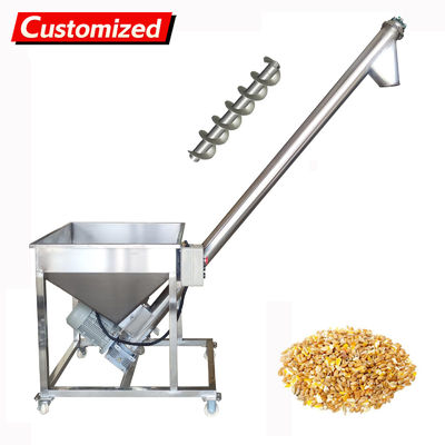ราคาดี oem Vertical Spiral Powder Conveyor 1100W Screw Type Automatic Granule‌ Conveyor 1400r/min Stainless Steel Spiral Feeding Machine with 66.93